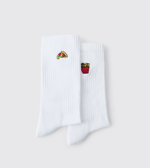 boohooMAN  Calf Length Socks - White Calf Length Socks