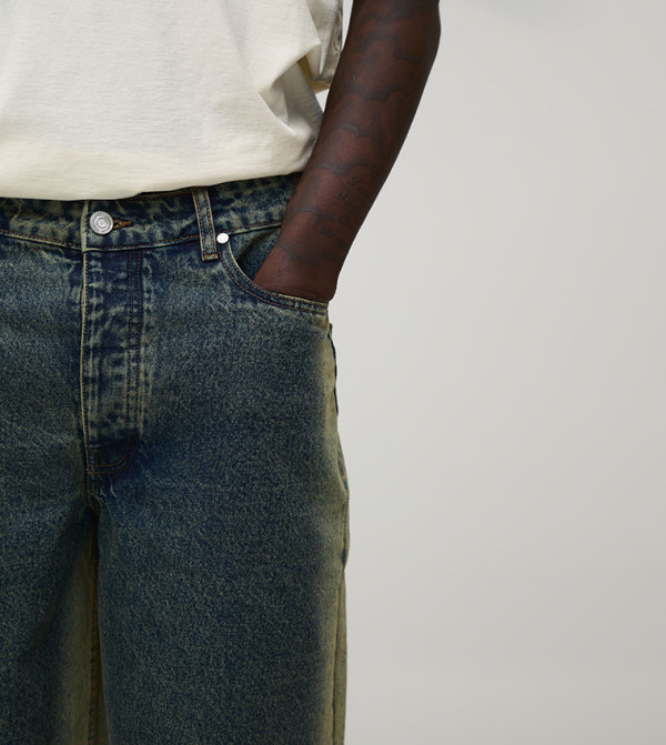 boohooMAN Denim Shorts - Green Denim shorts