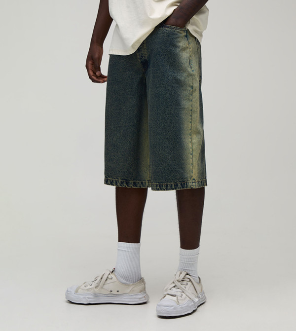boohooMAN Denim Shorts - Green Denim shorts