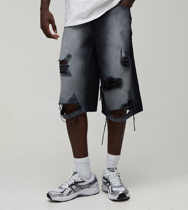 boohooMAN Denim Shorts - BLACK Denim shorts