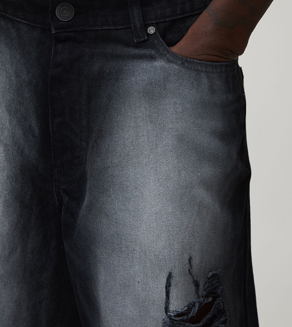 boohooMAN Denim Shorts - BLACK Denim shorts