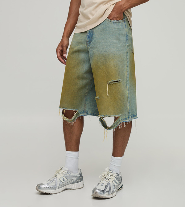 boohooMAN Denim Shorts - Blue Denim shorts
