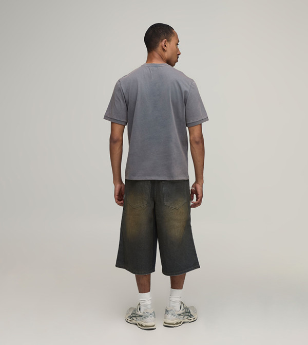 boohooMAN Denim Shorts - Grey Denim shorts