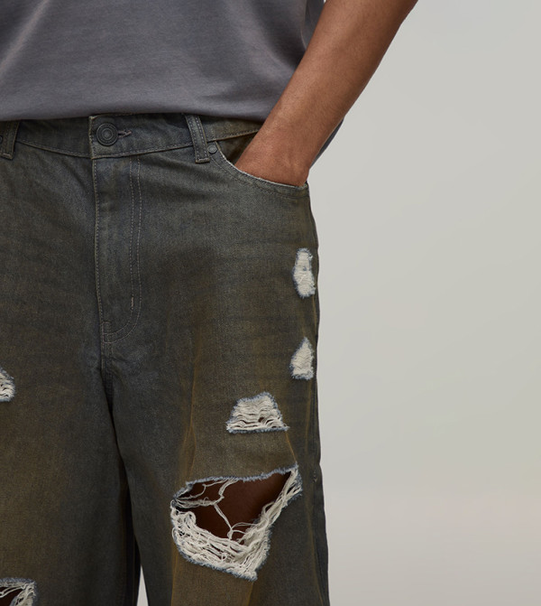 boohooMAN Denim Shorts - Grey Denim shorts