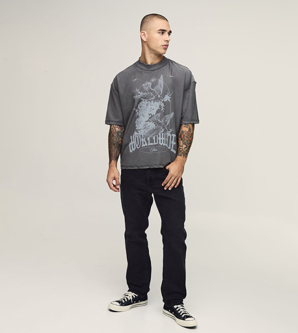 boohooMAN  - Grey Round Neck T-Shirts