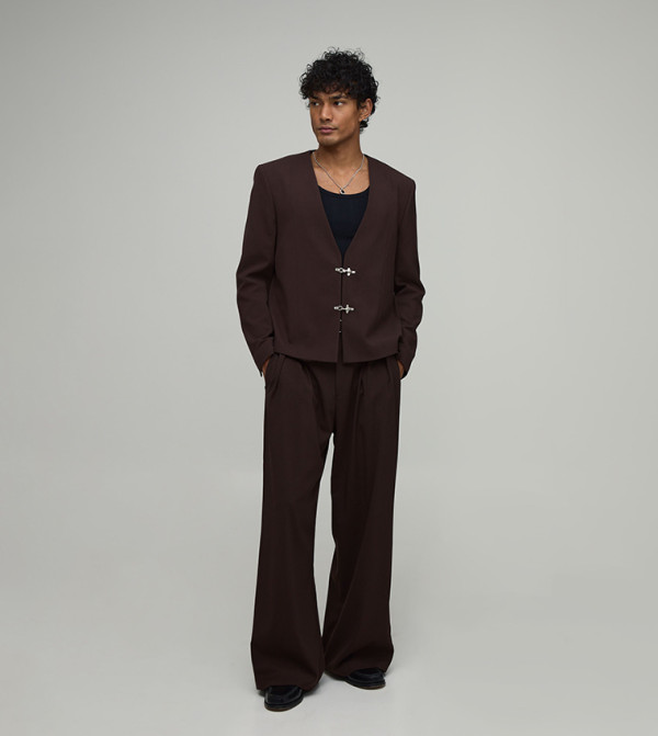 boohooMAN  Formal Pants - Brown Formal Pants