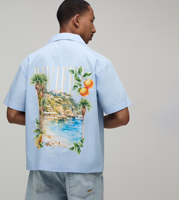 boohooMAN  Short Sleeves - Light Blue Short Sleeves