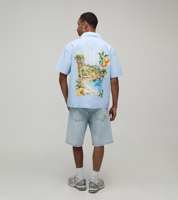 boohooMAN  Short Sleeves - Light Blue Short Sleeves