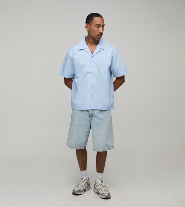 boohooMAN  Short Sleeves - Light Blue Short Sleeves