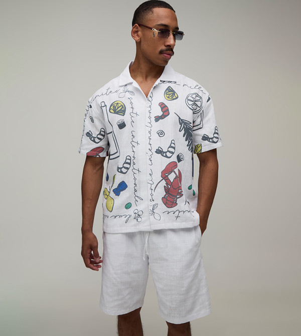 بوهو مان  أطقم ملابس - أبيض Co-Ord Set