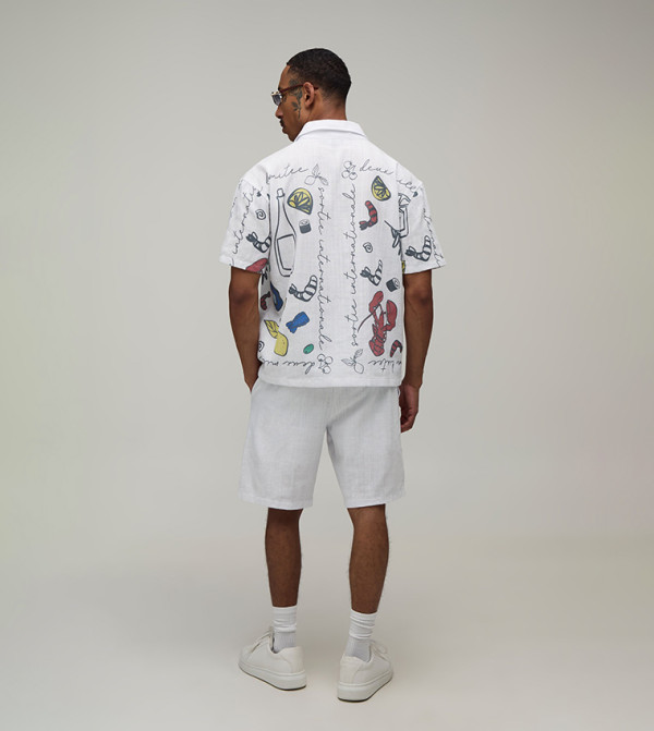 بوهو مان  أطقم ملابس - أبيض Co-Ord Set
