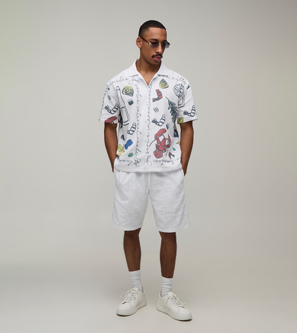 بوهو مان  أطقم ملابس - أبيض Co-Ord Set