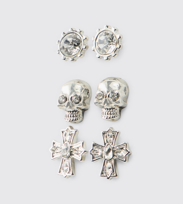 boohooMAN  Earrings - Silver Earrings