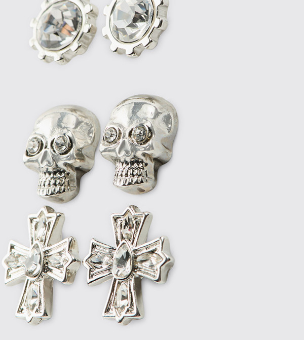 boohooMAN  Earrings - Silver Earrings