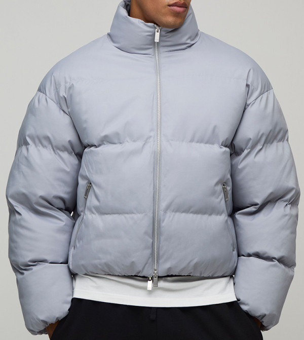 boohooMAN  Jackets & Coats - Grey Puffer Jackets