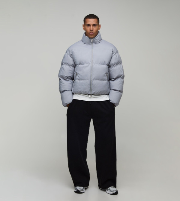 boohooMAN  Jackets & Coats - Grey Puffer Jackets
