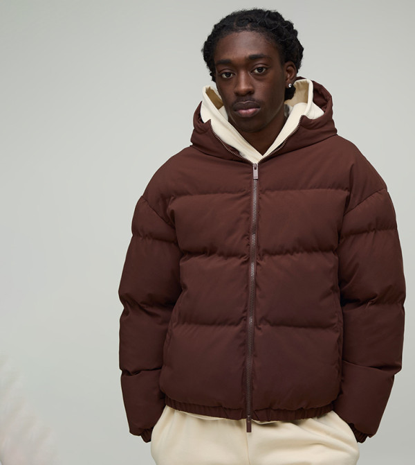 boohooMAN  Jackets & Coats - Brown Puffer Jackets