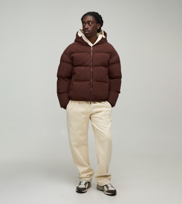 boohooMAN  Jackets & Coats - Brown Puffer Jackets