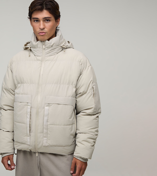 boohooMAN  Puffer Jackets - Beige Puffer Jackets