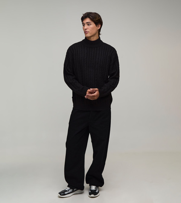 boohooMAN  Turtle Neck Sweaters - BLACK Turtle neck Sweaters