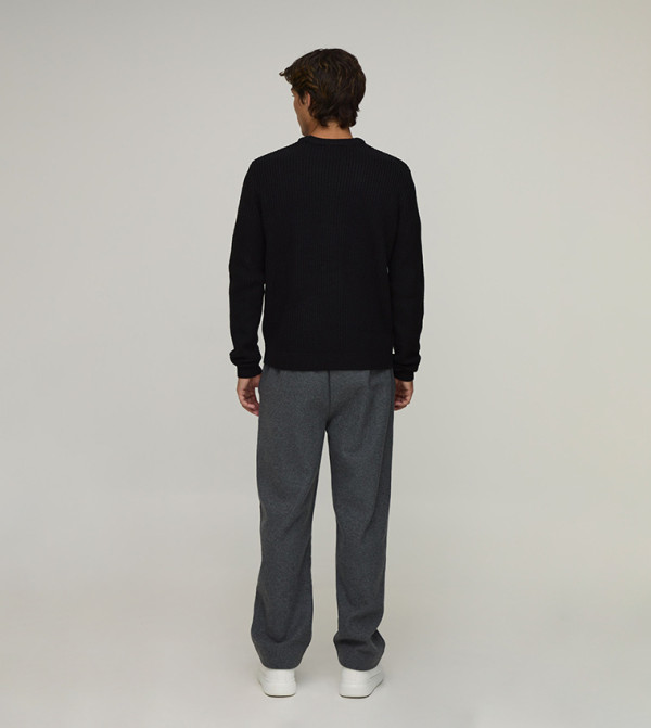 بوهو مان  سترات بياقة دائرية - أسود Round Neck Sweaters