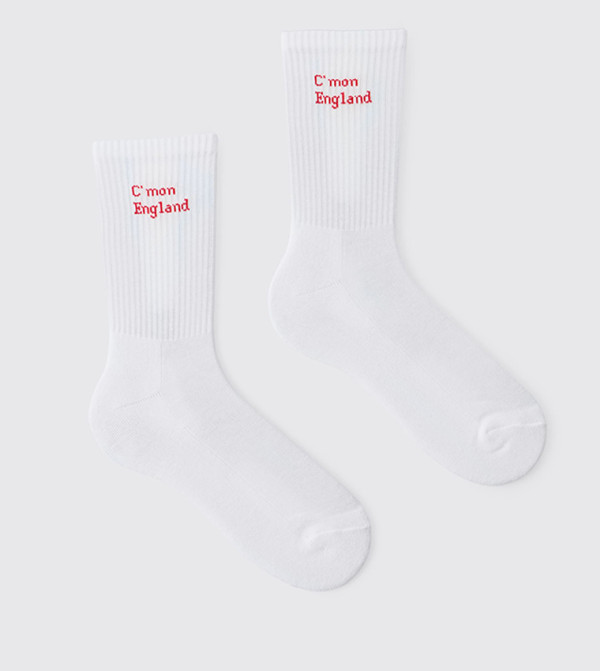 بوهو مان  اكسسوارات - أبيض Calf Length Socks