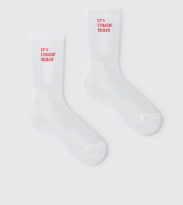 بوهو مان  اكسسوارات - أبيض Calf Length Socks