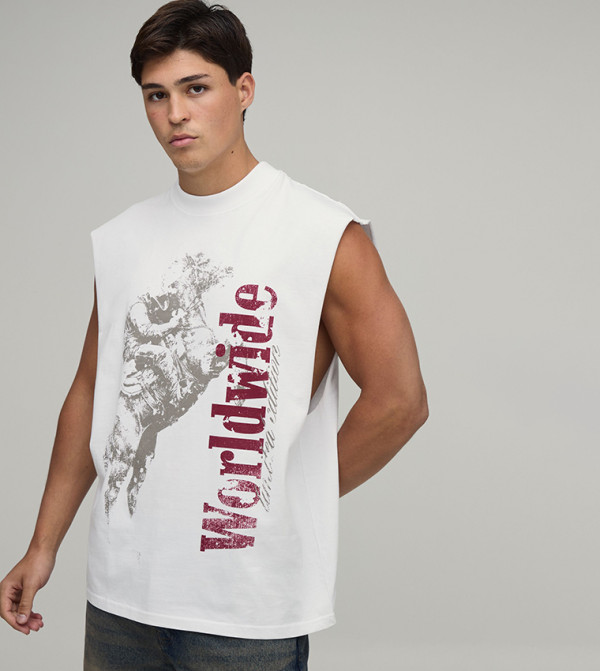 boohooMAN  Clothing - White T-Shirts & Vests