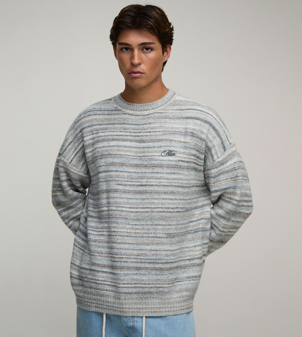 boohooMAN  Round Neck Sweaters - Grey Round Neck Sweaters