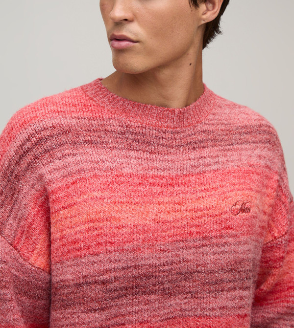 boohooMAN  Round Neck Sweaters - Red Round Neck Sweaters