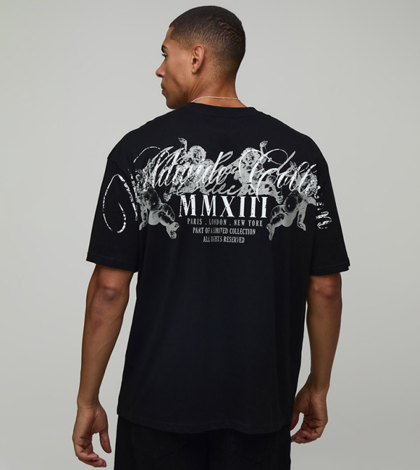 boohooMAN  utility-workwear - BLACK Round Neck T-Shirts