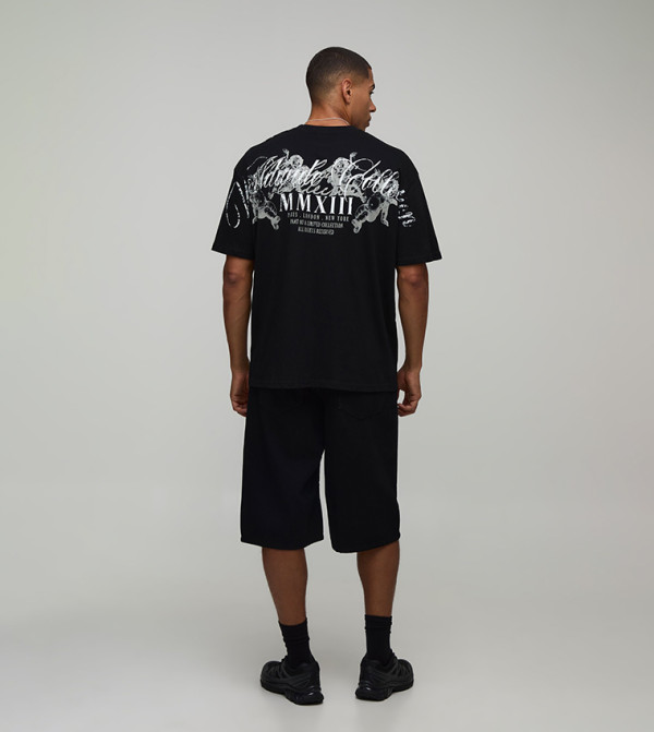 boohooMAN  utility-workwear - BLACK Round Neck T-Shirts