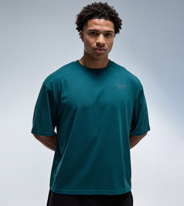 boohooMAN  T-Shirts & Vests - Teal T-Shirts & Vests