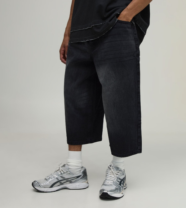 boohooMAN Denim Shorts - BLACK Denim shorts