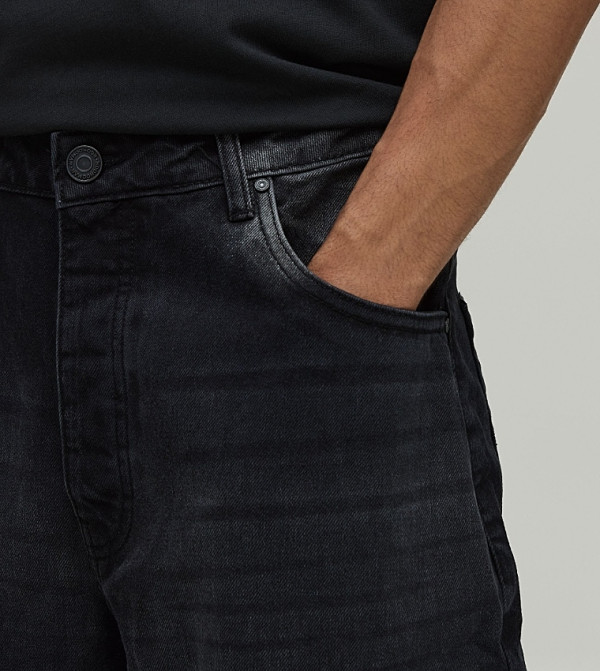 boohooMAN Denim Shorts - BLACK Denim shorts