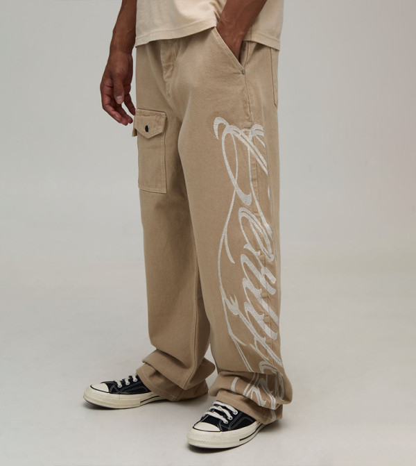 boohooMAN boohooMAN - Beige Relaxed Jeans
