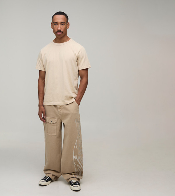 boohooMAN boohooMAN - Beige Relaxed Jeans