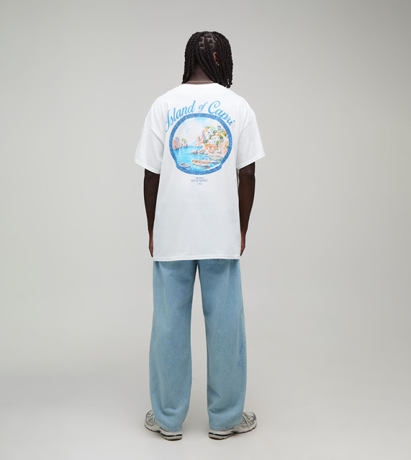 بوهو مان بوهو مان - أبيض Round Neck T-Shirts