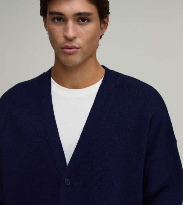 boohooMAN  Cardigans - Navy Cardigans