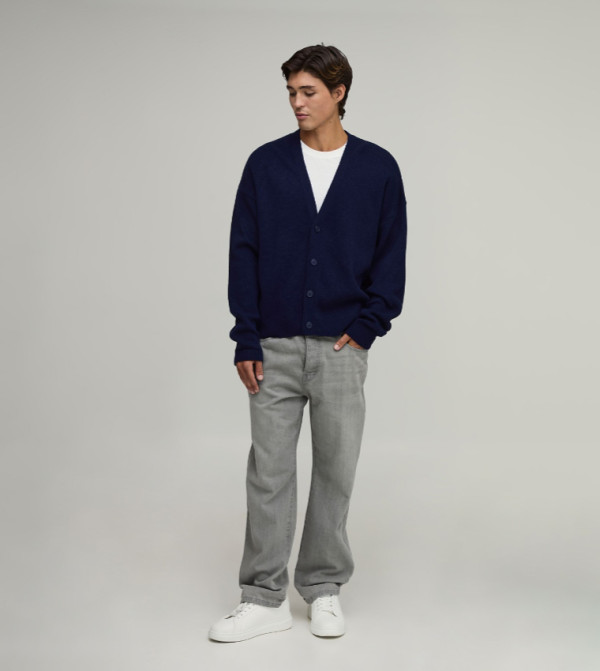 boohooMAN  Cardigans - Navy Cardigans