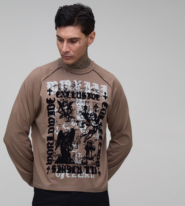 boohooMAN boohooMAN - Brown Round Neck T-Shirts