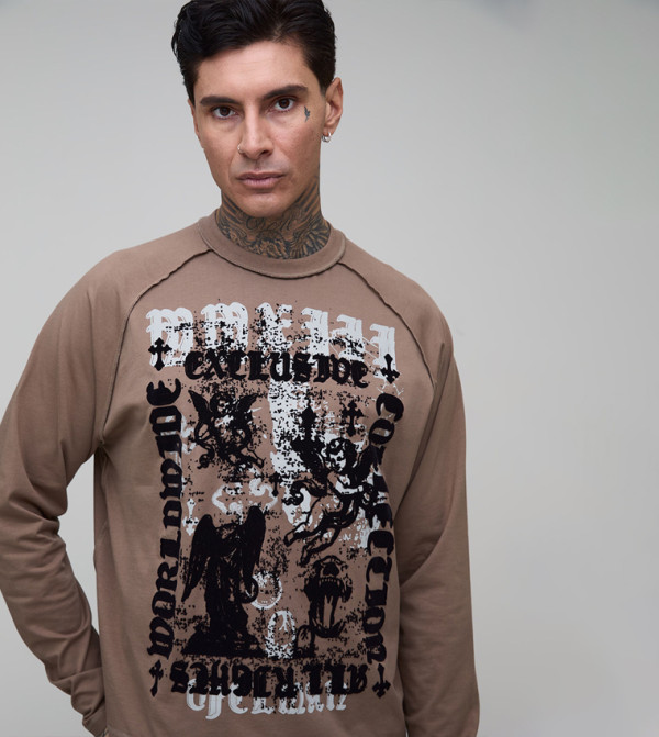 boohooMAN boohooMAN - Brown Round Neck T-Shirts
