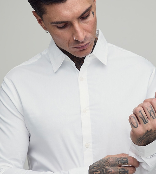boohooMAN  Long Sleeves - White Long Sleeves