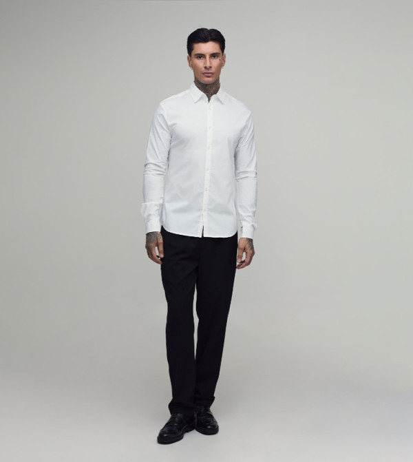 boohooMAN  Long Sleeves - White Long Sleeves