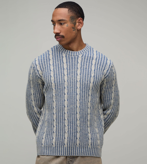 boohooMAN  Round Neck Sweaters - Multi Round Neck Sweaters