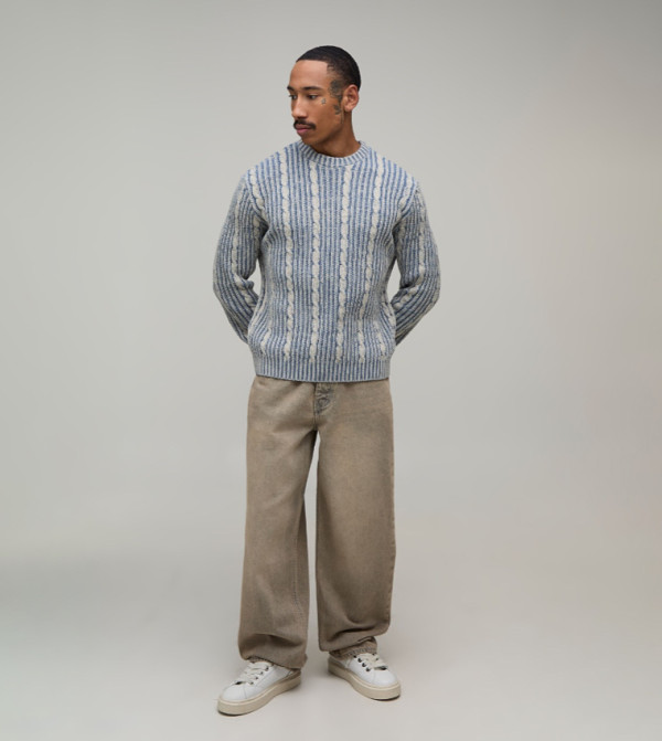 boohooMAN  Round Neck Sweaters - Multi Round Neck Sweaters