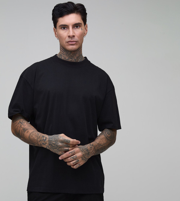 boohooMAN boohooMAN - BLACK Round Neck T-Shirts