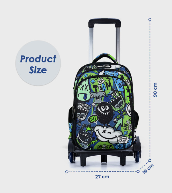 Nova Kids - Black Trolley Backpack Set