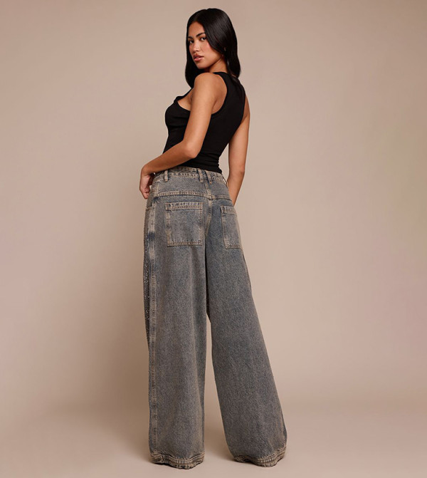 بريتي ليتل ثينغ ساق واسعة - أزرق Wide Leg Jeans