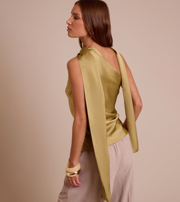 PrettyLittleThing Sleeveless Tops - Khaki Sleeveless Tops